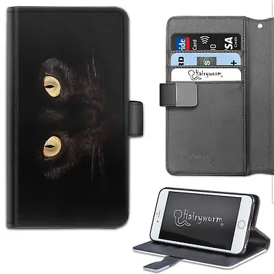 $36.43 • Buy Spooky Halloween Black Cat Eyes PU Leather Wallet Phone Case;Flip Case