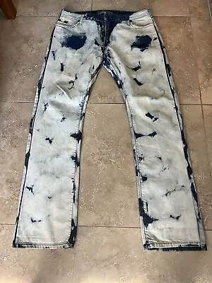 Robin's Jeans Men's Acid Wash 38 X 32 (altered To 36) Long Flap W/ Rhinestone  • $125