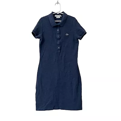 Lacoste Girls Navy Blue Short Sleeve Polo Dress Size 32 • £28.14