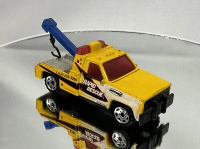 2002 Matchbox 87 GMC Wrecker Tow Truck Service Station Playset Loose Yellow Rare • $10.19