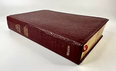 Vintage Red Leather Bound Holy Bible Old New Testaments Gilded Pages Boxed • £35