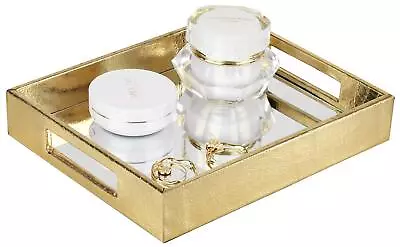 Decorative Mirror TrayGold Vanity TrayLeather Catchall Organizer For Makeup... • $34.66