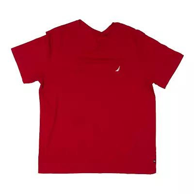 NAUTICA T-Shirt Red Short Sleeve Mens L • £7.99