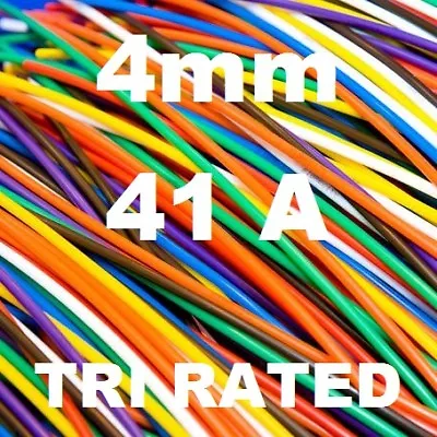 Tri Rated 4mm RED Cable 56 St/12 Awg/41A 5 Metres. • £8.21