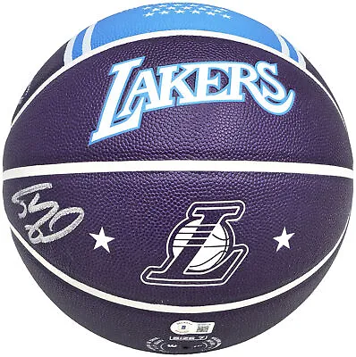 Shaquille Shaq O'neal Autographed City Edition Basketball Lakers Beckett 222786 • $249