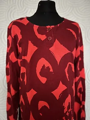 MARIMEKKO MIKA PIRAINEN Top  Long Sleveesize S Red Black Cotton • $32.99