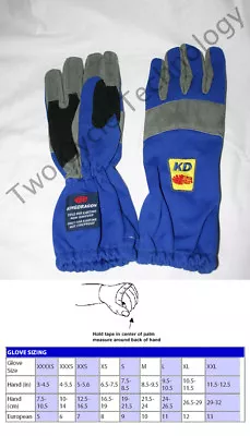 Blue Go Kart Driving Gloves Top Kart Haase Margay Briggs LO206    • $25