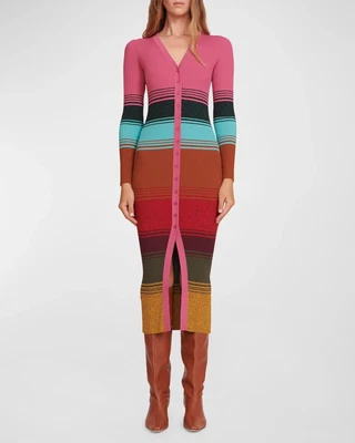 $145 • Buy Staud Shoko Sweater Dress In Mosaic Stripe