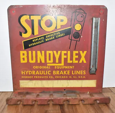 Vintage Bundyflex Hydraulic Brake Line Metal Advertising Rack Sign • $64.95