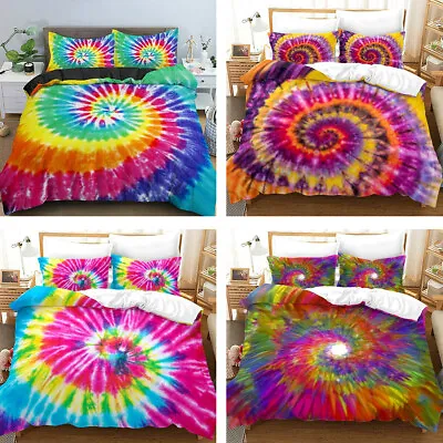 Tie Dye Rainbow Dandelion Doona Cover Single Double King Bedding Set Quilt Cover • £17.33