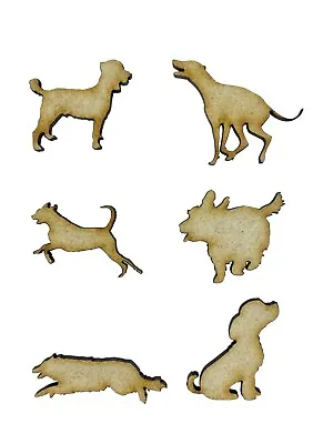 20x Assorted Dog Shapes Dogs 3cm Wood Craft Embelishments Laser Cut Shape MDF  • £3.15