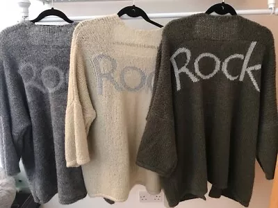 £49.99 • Buy New Women's Billi Over Sized Rock Long Knitted Cardigan Jumper Top Fits 10 - 16