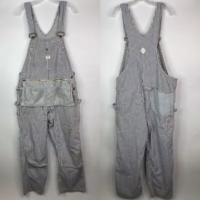 Vintage Big Mac Square Back Carpentry Hickory Striped Overalls 40x30 • $125