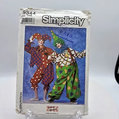 Vintage Simplicity Pattern #9344 Clown Jester Costume Adult SM UNCUT • $8