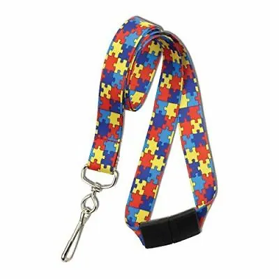 2 Pack - Autism Awareness Breakaway Lanyard With Swivel Hook - Cute Puzzle Piece • $9.99