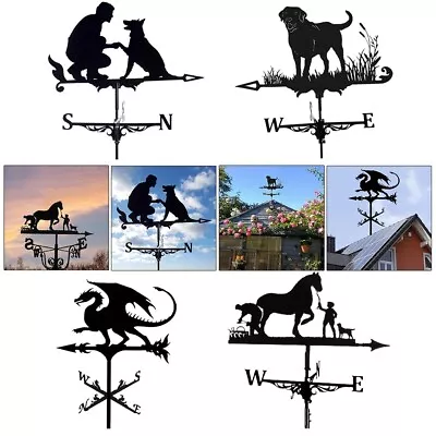 Weather Vane Roof Mount Wind Direction Indicator Farmhouse Outdoor Metal Decor • £12.99