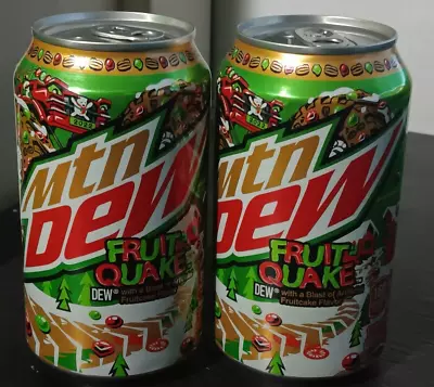 Two (2) 12 Oz. Cans Mountain Mtn Dew Fruit Quake Sealed Unopened Limited Edition • $13.99