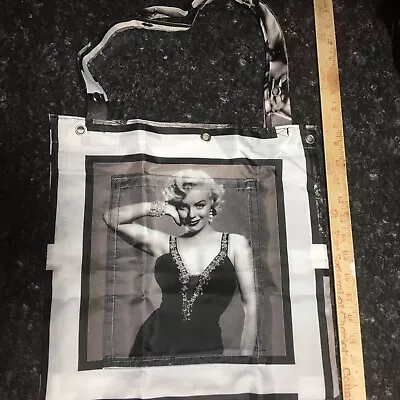 MARILYN MONROE Polyester Hand Bag Tote With Pocket 14X14 Reversible • $10