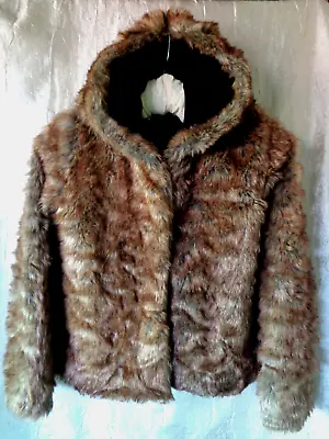 ETHEREAL By Paper Crane  Hooded Faux Fur  Lined  Nordstrom  Jacket   Size Medium • $28