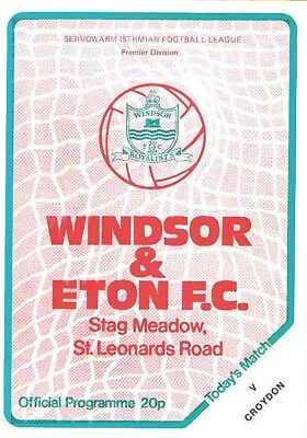 £1.80 • Buy Windsor & Eton V Croydon 1984/5