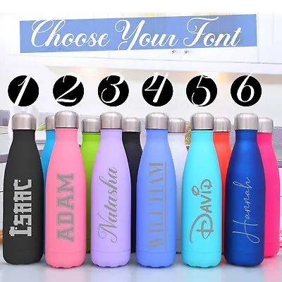 £14.95 • Buy Personalised Water Bottle Name Insulated Bottle Sports Gym Thermos Flask 500ml