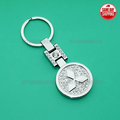 3D Mitsubishi Crystal Diamond Alloy Car Home Lady Keychain Ring Decoration Gift • $14.99