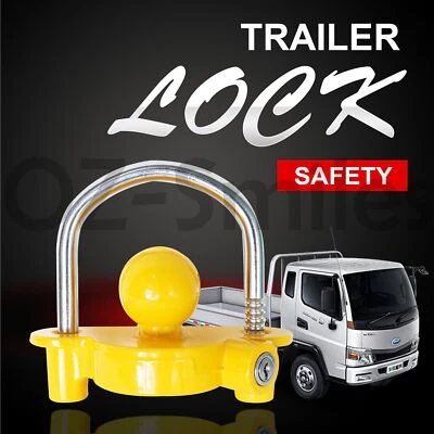 $21.45 • Buy Trailer Parts Coupling Lock Universal Hitch Tow Ball 2 Keys Caravan Antitheft