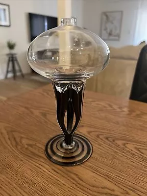 Art Glass Decor Bud Vase - Black Glass - Made In Poland - Hand Made Makora • $29