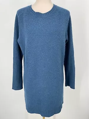 Margaret O’Leary Women's S Yak Wool Tunic Sweater Textured Blue Back Zip Closure • $44