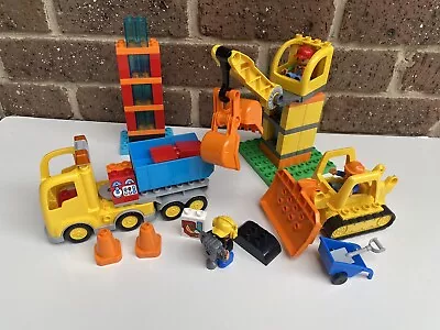 Lego Duplo Construction Truck Grader & Crane Set 10813 All Blocks COMPLETE VGC • $60