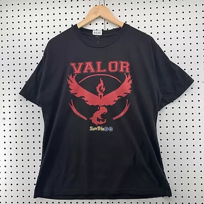 Pokemon GO Valor Shirt Black Mens Fits Medium San Diego Con Anime  22.5x28 • $18.88