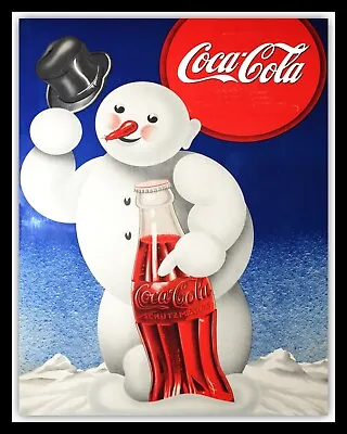 Coca Cola Christmas Xmas Snowman Shop Cafe Kitchen Metal Plaque Tin Sign 361 • £6.99