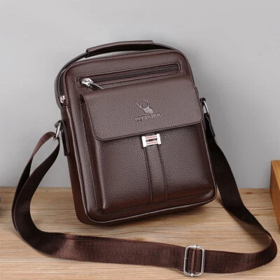 £10.45 • Buy Men's Leather Cross Body Messenger Bag Shoulder Handbag Travel Work Business Bag