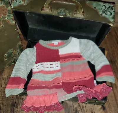 Naartjie Kids Sweater Tunic Gray Pink Size 12-18 Months *22 • $9.99