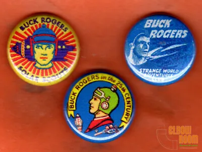 Set Of Three 1  Vintage Look Buck Rogers Pins Buttons Solar Scouts • $3.75