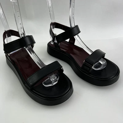 $45.50 • Buy STAUD Womens Black Leather Ankle Strap Sandals Euro Size 38 Portugal