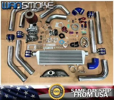 06-11 Civic Si 04-08 TSX Accord K24A T3T4 .63 Turbo Kit Manifold Intercooler BLU • $677.99