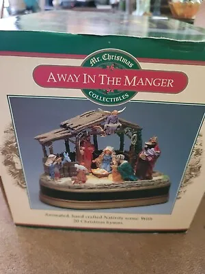 Vtg Mr Christmas Away In The Manger Lights Up And Plays Christmas Music Works In • $55