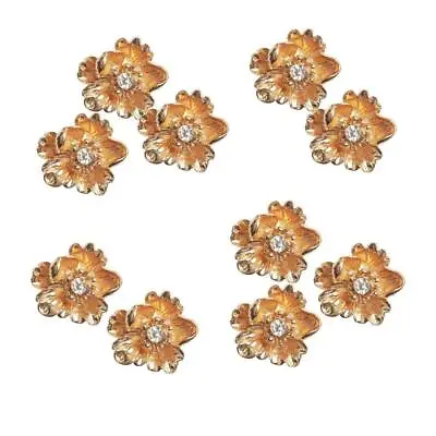 10x Rhinestone Flower Flatback Button For Wedding/Party/Dress Accessory DIY • £4.39