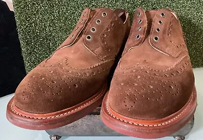 Mark Mcnairy New Amsterdam Brown Suede Wingtip Shoes Size 9.5 - Made In England • $125