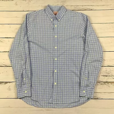 J Press Shirt Mens Large Blue Check Gingham Casual Oxford Button Down • $26.24