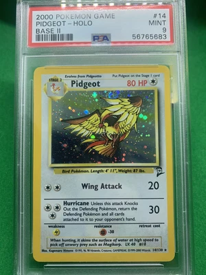 $75 • Buy PSA 9 MINT Pidgeot 14/130 Base Set 2 HOLO RARE Pokemon Card