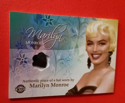 Marilyn Monroe Celebrity Worn Hat Swatch Relic Card 2007 Breygent Hot Actress • $79.95