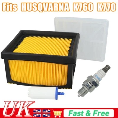 £10.15 • Buy Service Kit Filter Spark Plug Rope Belt Spanner Fits For Husqvarna K760 K770