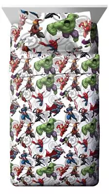 Jay Franco Marvel Avengers Marvel Team Twin Sheet Set - Super Soft And Cozy K... • $37.13