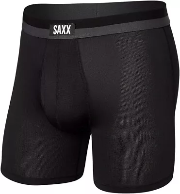 Saxx - Men's Sport Mesh Boxer Brief Black Size XL • $17.99