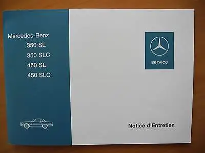 Mercedes NEW R107 W107 350 SL SLC 450 SL SL SLC Maintenance Notice Owners Manual  • $32.40