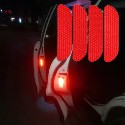 4PCS Red Car Reflective Strip Door Bumper Sticker Warning Mark Reflector Tape • $2.67