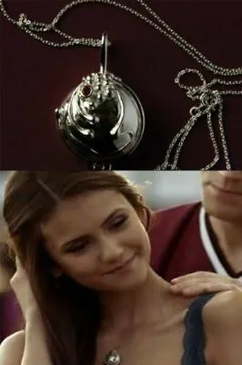 Vampire Diaries Locket Elena Necklace VERVAIN FILLED 18 Inches 925 Silver Chain • $13.99