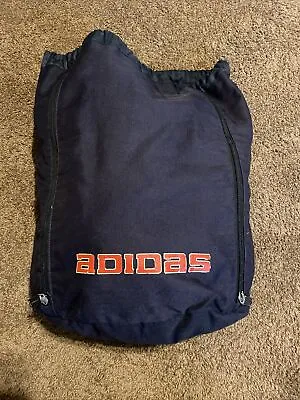 Adidas VTG Old Navy Blue Unisex Backpack Duffle Bag Soccer Drawstring • $29.39